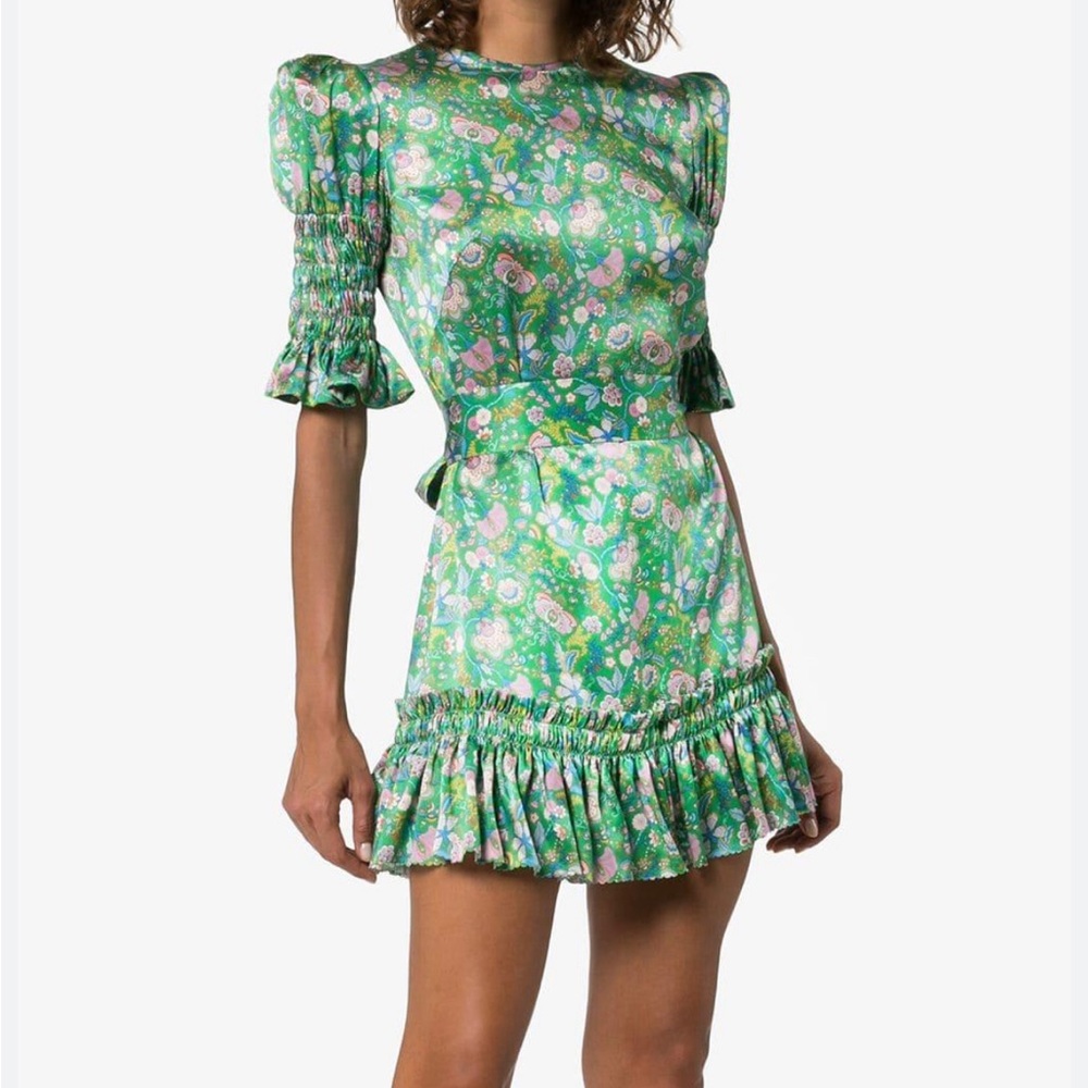 The Vampires Wife Floral Silk Mini Dress